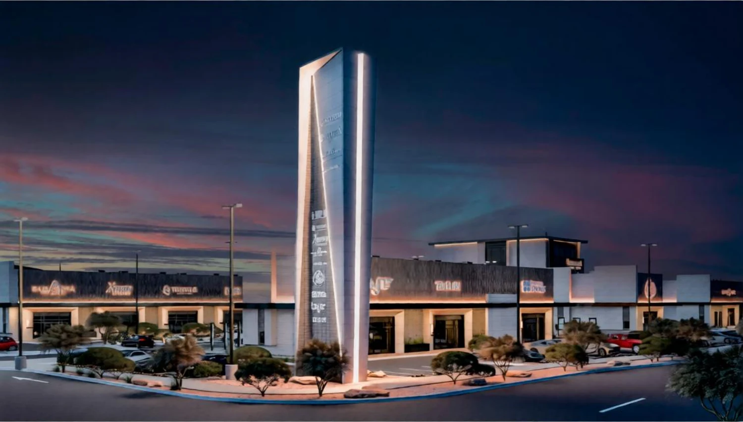Render al atardecer del anteproyecto